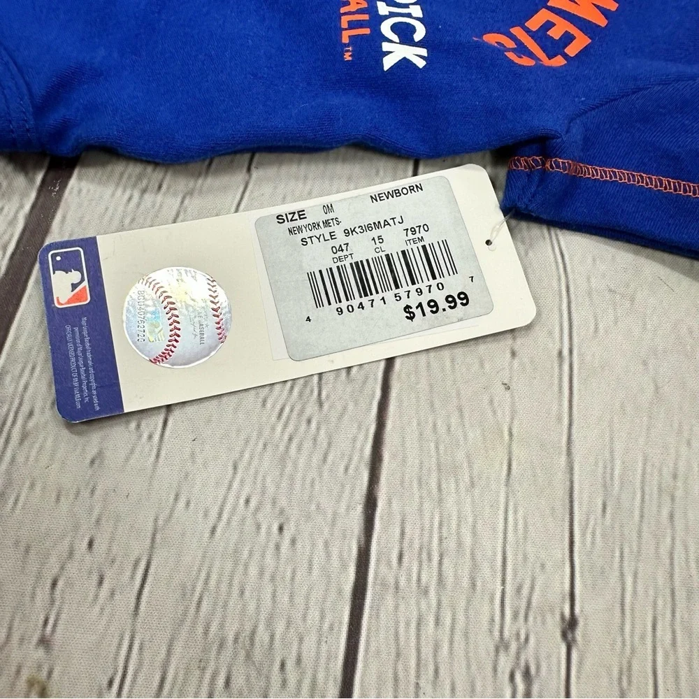 NWT MLB New York Mets Blue Baby Bodysuit short sleeve one piece fandom sporty